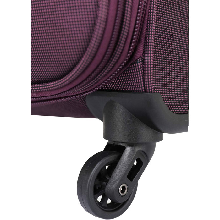 Чемодан тканинний BEIBYE, набір валіз-тележек, з кишенями та замком, 54 см (M-ручна поклажа), червоний та фіолетовий кольори