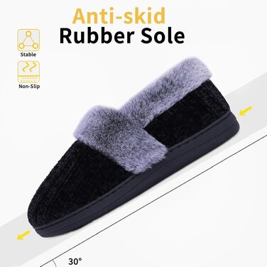 Жіночі зимові капці Evshine з плюшу, чорні, розмір 39/40 EU