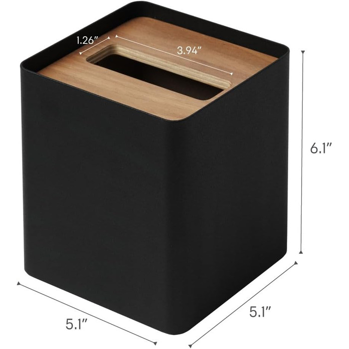 Yamazaki Box Cover Home | Stahl | Tissue Box, Universal Size, Walnut