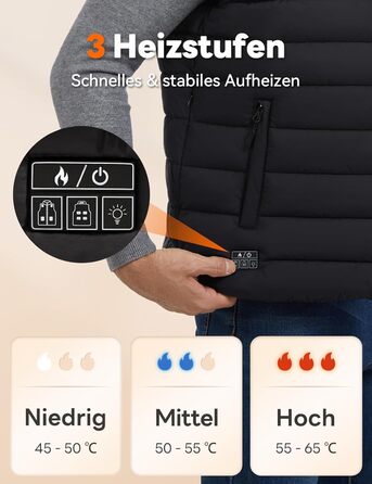 Електрична гріюча жилетка для чоловіків та жінок, 16000mAh, 3 режими нагріву, для катання на лижах та активного відпочинку, пральна, L-XL
