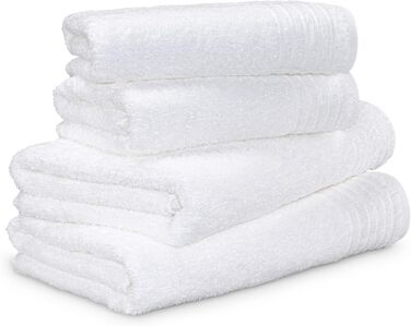 Möve Classic 4-Piece Towel Set - 2X 50x100cm + 2X 67x140cm, 100% Cotton, Snow