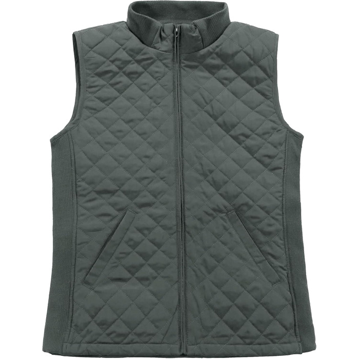 Жіночий жилет Bienzoe без рукавів з капюшоном, стеганий, на блискавці, сірий темний (XL)