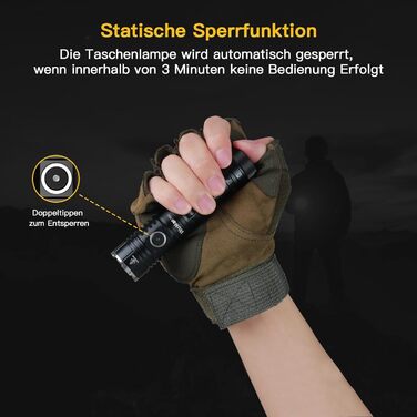 Ліхтар тактичний Wurkkos TS22 LED XHP70.3, 4800 люмен, водонепроникний IPX68, 6 режимів, CRI90, 5000K (зелений)