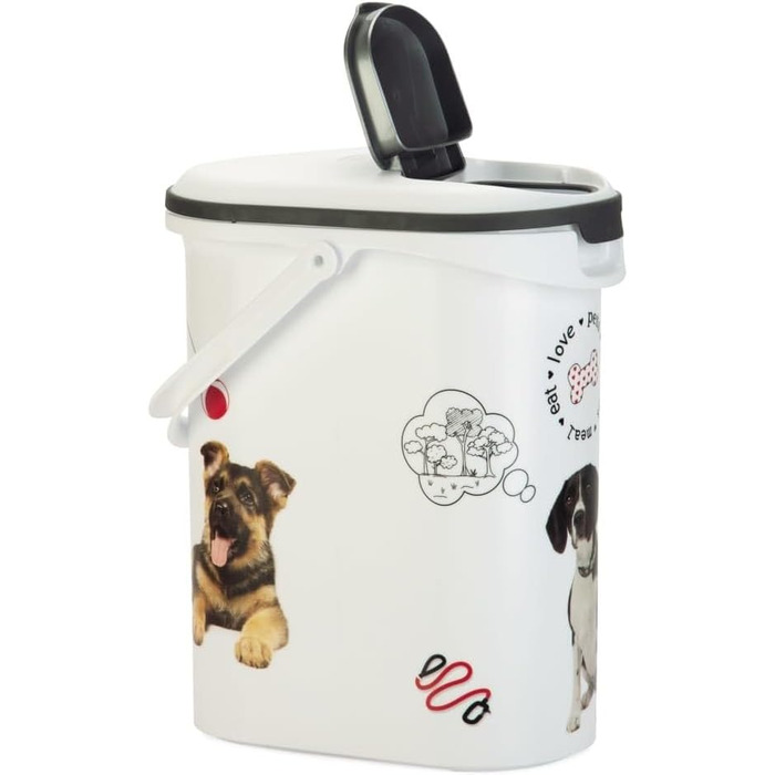 Контейнер для корму для собак Curver Love Pets 10 л – Герметичний, білий, для сухого корму (до 4 кг)