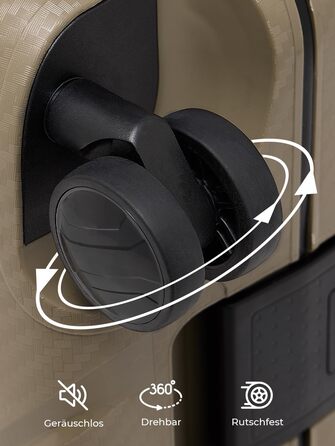 Набір валіз REDOLZ 3 шт. з жорстким корпусом | Система 3-х точкового замикання | З високоякісного поліпропілену | 4 подвійні колеса & TSA-замок | Для жінок та чоловіків (Essentials 15) (Колір: Бежевий, Розмір: M (65 см))