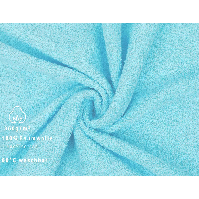 Betz 6-Piece Bath Towel Set - Shower Towel, Palermo, Size 70x140 cm, 100% Cotton, Turquoise