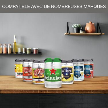 Крупс Beertender: пивоварна машина, 5 л, Heineken, контроль температури, компактна чорна VB450E10