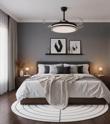 Вентилятор стельовий BEL AIR HOME Asgard 108 см з LED підсвіткою, пультом, DC-мотор, білий