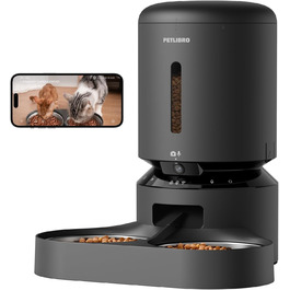 Автоматичний годівниця для котів PETLIBRO 5L з 2 мисками, 1080P камерою, WiFi, нічним баченням та сповіщеннями
