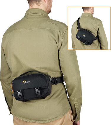 Компактний фоторюкзак Lowepro Trekker Lite HP 100 з відділенням для планшета, для бездзеркальних камер та Crop-сенсорів, система стиснення UltraCinch, чорний
