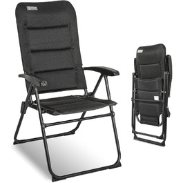 Крісло для кемпінгу Homecall складне, 150 кг, з високою спинкою, для саду, балкону, риболовлі, чорне