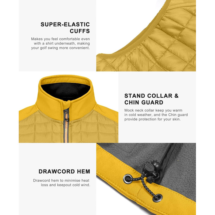 Little Donkey Andy Легка пухова жилетка для чоловіків. Тепла безрукавна куртка для активного відпочинку, туризму, бігу (M, жовто-бурштиновий)