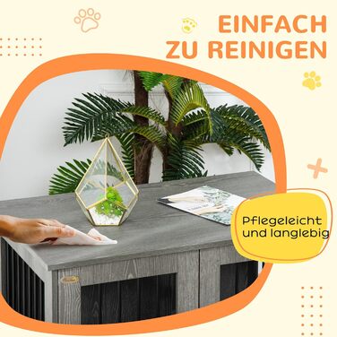 Клітка для собак PawHut - переноска для домашніх тварин, хатинка для собак, вольєр з замком, магнітною дверцятами, вікном, для собак малих та середніх порід, сірого кольору, 85 x 55 x 87 см