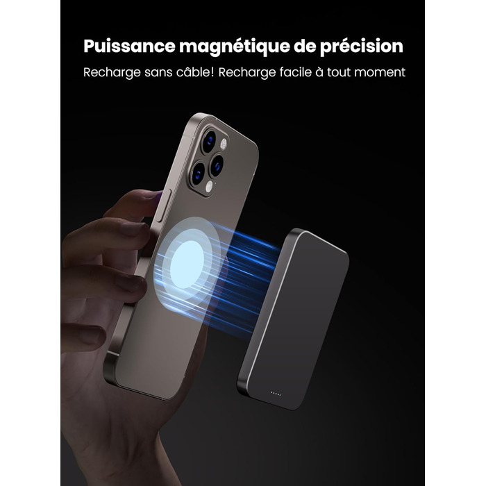 Power Bank Магнітний 10000 mAh PD20W: Бездротовий зарядний пристрій з USB-C для iPhone 17/16/15/14/13 та Apple Watch (Помаранчевий)