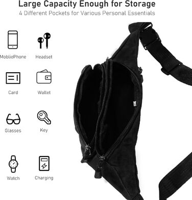 Чоловіча та жіноча поясна сумка Vinabo, чорна, універсальний розмір EU