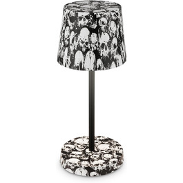 LED настільна лампа BRILONER з бездротовим живленням, регульована яскравість, сенсорне управління, для дому та кемпінгу, з дизайном черепів, Ø105x260 мм