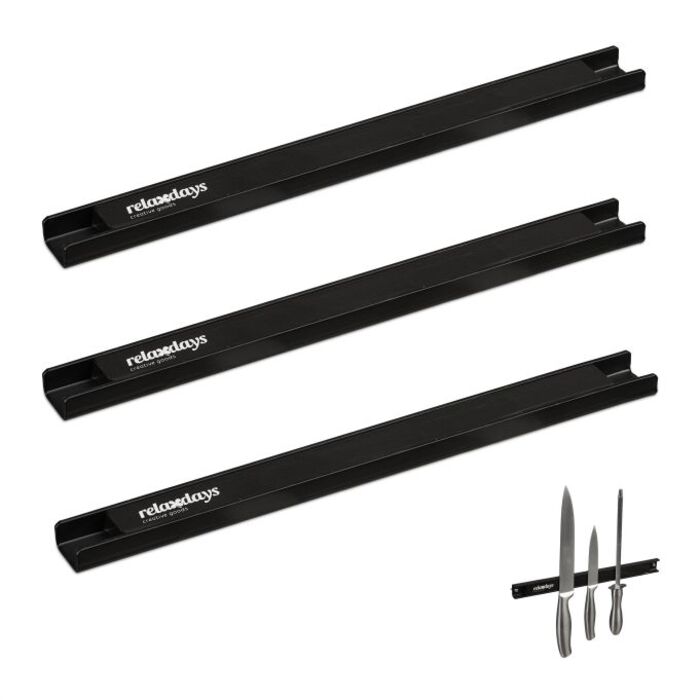 Relaxdays 3-Piece Magnetic Strip Set, 30 cm