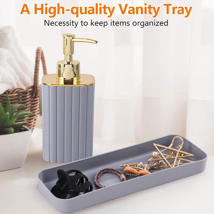 Набір аксесуарів для ванної кімнати RotateGold-Gray (10 шт., сірий)