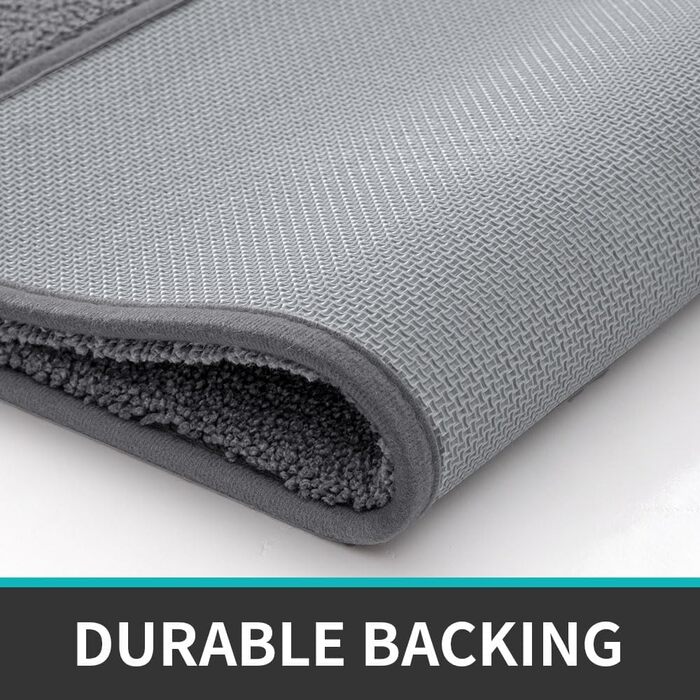 DEXI Bathroom Rug 60 x 90 cm, Non-Slip Bath Mat, Washable Soft Bath Mat, Microfiber Absorbent Bathroom Rug, Bath Mats for Bathtub, Shower Room and Bathroom - Grey 60 x 90 cm Grey