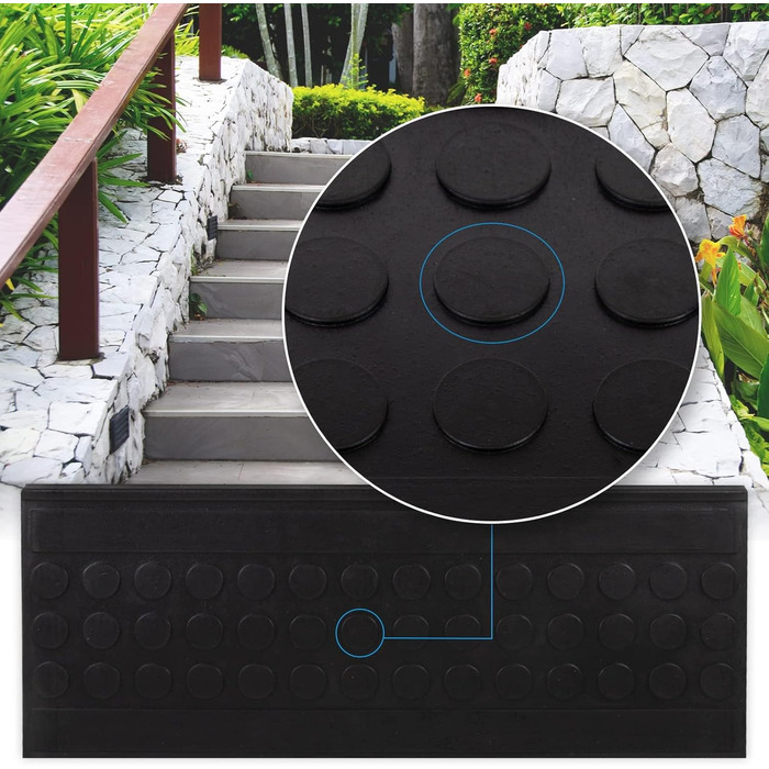Rubber Threshold Mats with Beveled Edge - Non-Slip, Indoor/Outdoor - 5 Piece Set