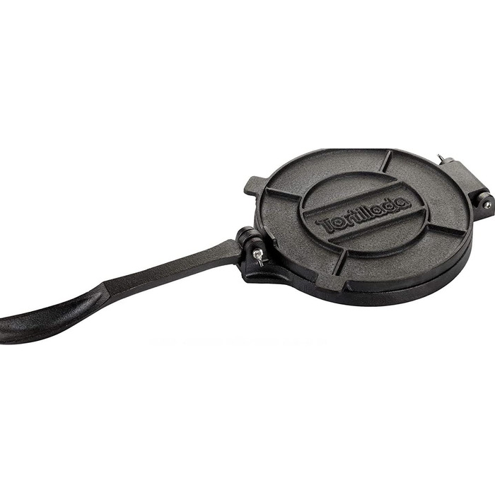 Пресс для тортилій та кесаділь, ротатор з чавуну з рецептами та E-Book з 50 рецептами (16 см)