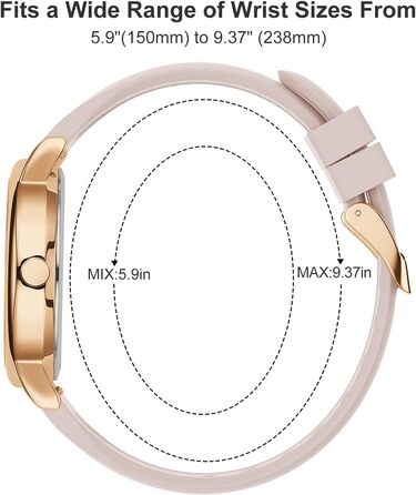 Водонепроникні годинники для медсестер та медичних працівників GOLDEN HOUR, рожеве золото, шампань, силіконовий ремінець, 24 години, секунди