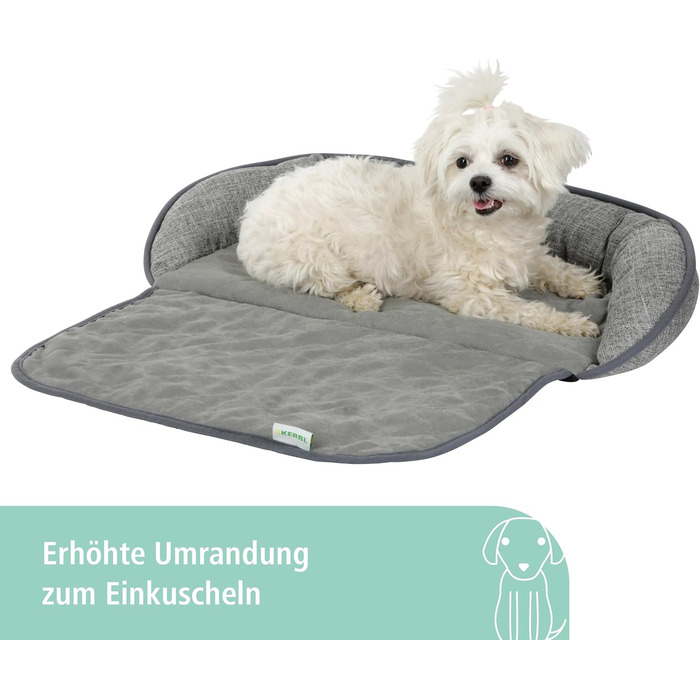 Подушка для домашніх тварин Kerbl Emalia, 60x40x12 см, сіра, для собак та котів, захист меблів