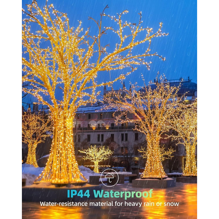 Льорочка LEDYA 200 LED, 10м, тепле біле світло, 8 режимів, IP44, для декору балкона, саду, внутрішніх та зовнішніх приміщень