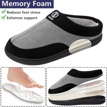 Чоловічі халапи GURGER з піною Memory Foam, антиковзаючі, для дому та вулиці, розмір 40-51, зелені (44/45 EU, сірі)