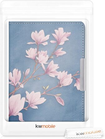 Чохол-книжка kwmobile для Tolino Shine 2 HD - квітковий принт (Pusteblume Love, білий, чорний)