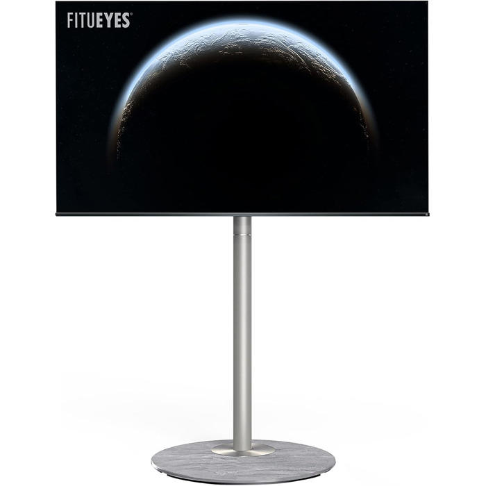 Підставка для телевізора FITUEYES - регульована висота, поворотна, VESA 400x400, срібна