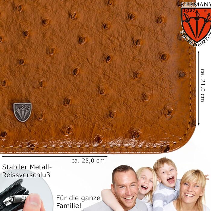 Набір для манікюру DREI SCHWERTER 'Varese' 23 шт. | Німецька якість, етикетка з кожним інструментом, чорний кейс з екошкіри | Манікюрний набір, ножиці, пінцет, ножиці для волосся, кусачки та багато іншого | Колір: Cognac