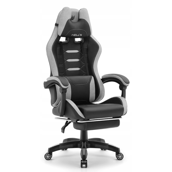 Ігрове крісло HELL'S CHAIR HC-1039 2.0 Black-Grey, тканина