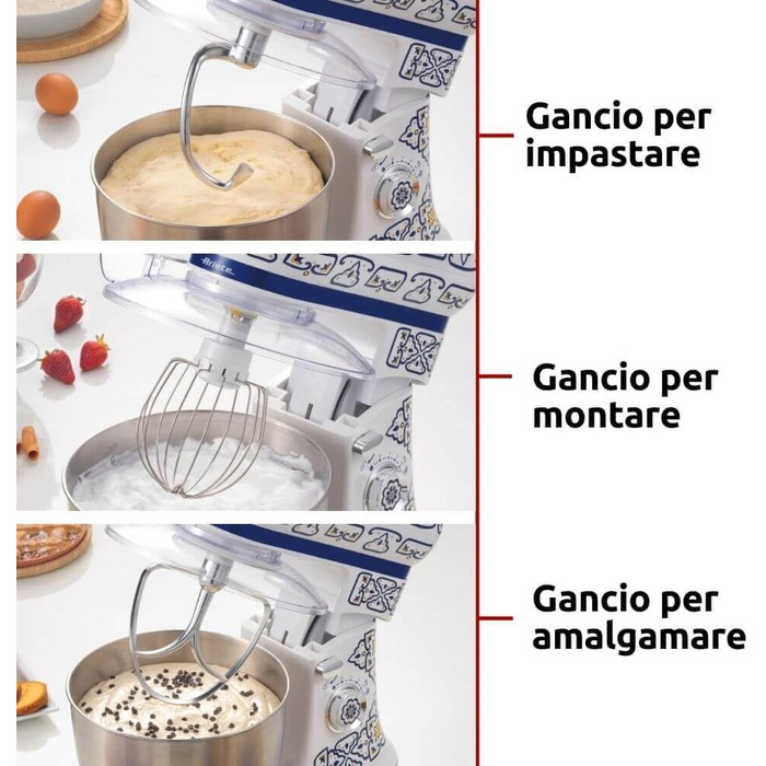 Ariete Stand Mixer 1588, Capri blue and white