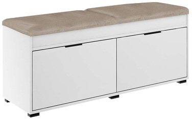 Обувниця з сидінням MG Meble Grzybek, 100 x 50 x 37 см, біла