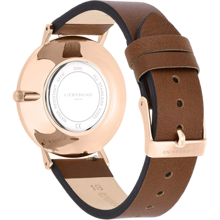 Жіночий годинник Liebeskind Berlin – 38 мм, кварцовий, з шкіряним ремінцем, водостійкий 5ATM, стильний та повсякденний. Елегантний дизайн з нержавіючої сталі.