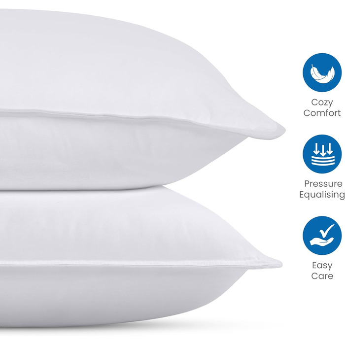 Utopia Bedding Pillow Set (2 Pack), 40 x 70 cm Sleeping Pillow, Breathable and Soft Pillow (White) 40x70 cm (2 Pack) White 2