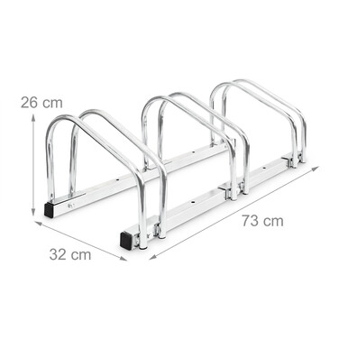 Relaxdays Bicycle Stand for 3 Bicycles, Steel
