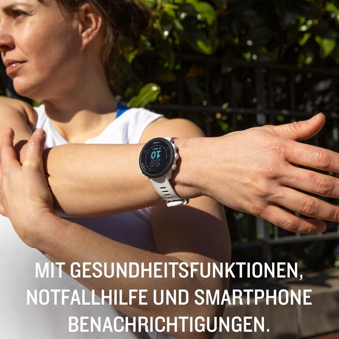 Garmin Forerunner 55 – GPS-годинник для бігу з кольоровим дисплеєм, що завжди активний, щоденними рекомендаціями щодо тренувань, прогнозом часу пробіжки, спортивними програмами та до 14 днів роботи від акумулятора. (Білий, одиничний)