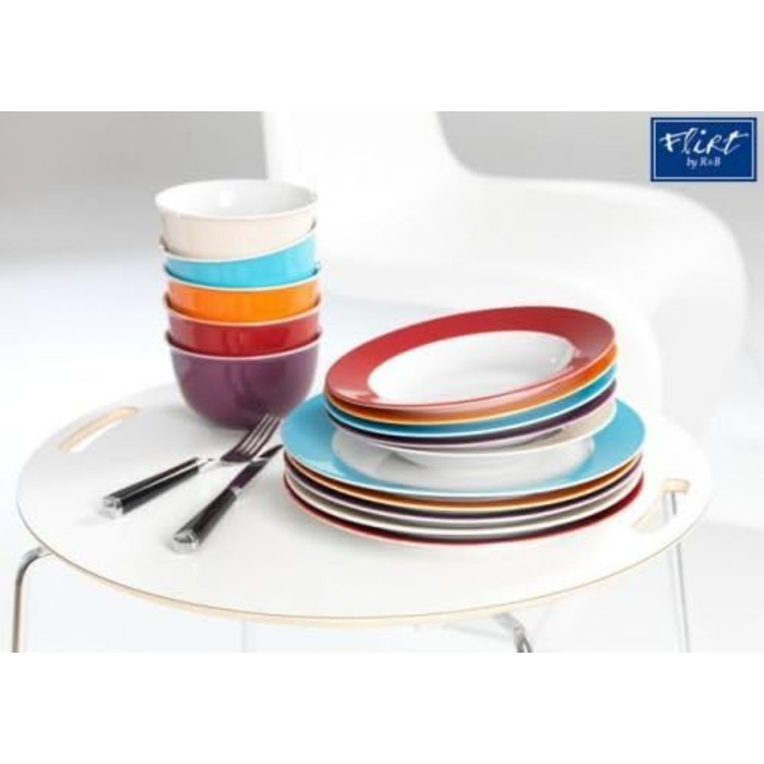 Ritzenhoff & Breker Milk & Sugar Doppio, Red, Milk Jug/Pourer 170 ml, Sugar Bowl ø 9 cm, made of porcelain, dishwasher safe