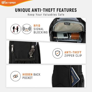 Сумка-слінг SKYSPER через плече унісекс, протикрадіжна нагрудна сумка Crossbody чорного кольору, розмір M