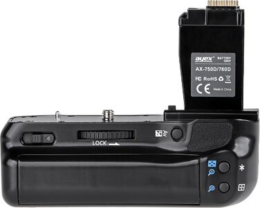 Акумуляторний хватка (Battery Grip) для Canon EOS 760D 750D IX8 T6S T6I сумісний з BG-E18, чорний