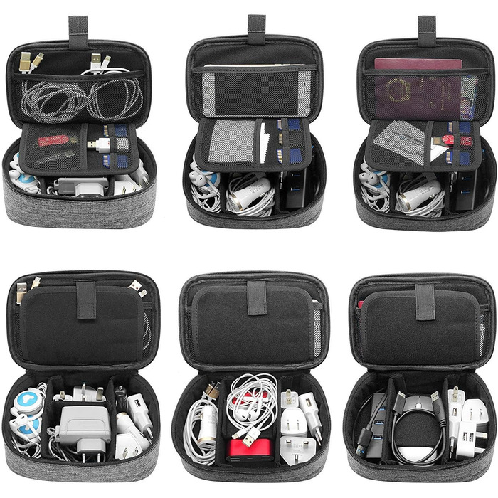 Органайзер для кабелів та аксесуарів Sisma - універсальна сумка-чохол (сірий)