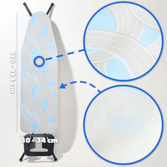 Кришка для прасувальної дошки KADAX з шнурком, практична кришка для прасування, кришка для прасувального столу для парових прасок, регульована замінна кришка для прасувального столу (хвилі S)