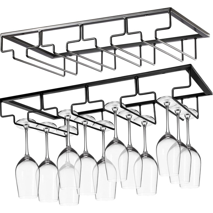 Тримач для келихів з металу, 4 шт., 40 см - для бару, кухні, ресторану
