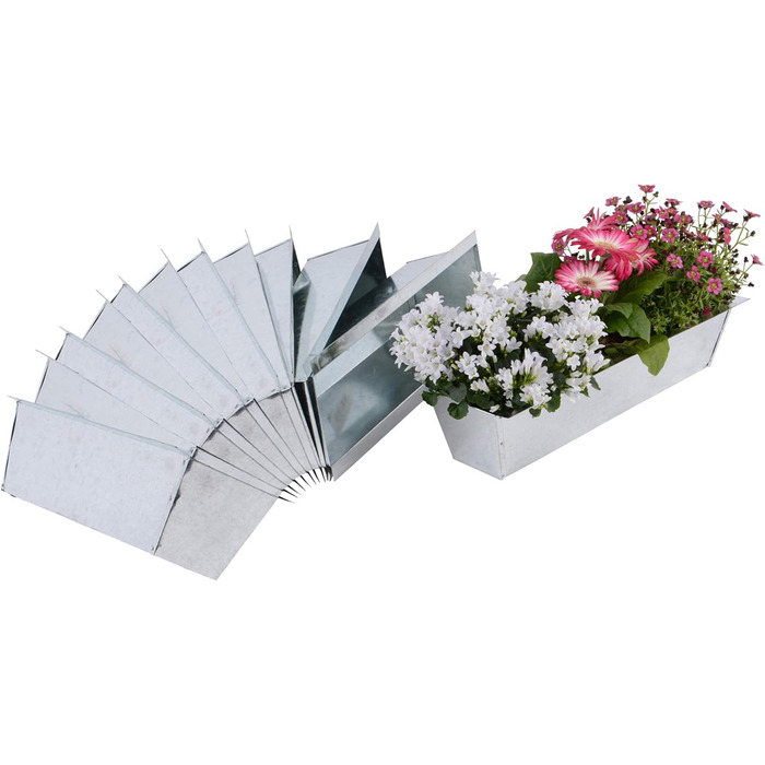 UNUS Garden Flower Box Set Balcony Boxes Suitable for Euro Pallets for Flowers, Herbs, and Fruits - 12 Pieces, 38cm