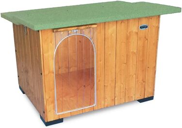 Будка для собак з масивного дерева, термозавіса, для німецької вівчарки (102x88x78) - Made in Italy