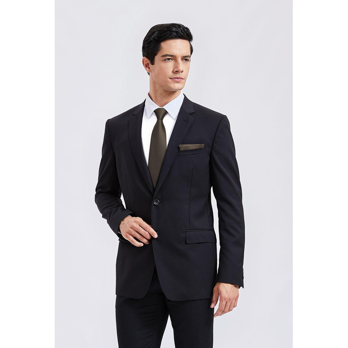 Краватка та нагрудна хустинка Enlision: класичний комплект для весілля та ділових зустрічей (темно-коричневий)