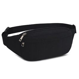 Чоловіча та жіноча поясна сумка на пояс для туризму, фітнесу, велосипеда, активного відпочинку, подорожей, повсякденного використання. Модель D01, чорний колір