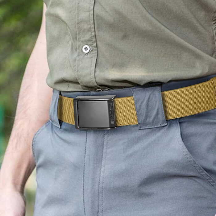 Тактичний пояс чоловічий BESTKEE, 3.8 см, регульований, нейлон, металева блискавка, розмір M (91-105 см)